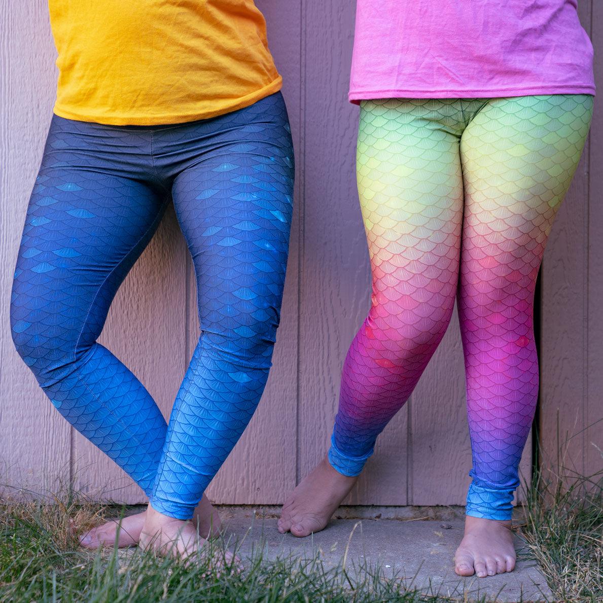 Rainbow Mermaid Leggings Comfortable Ecofriendly - Apparel Leggings Pants  Tights- MUKA
