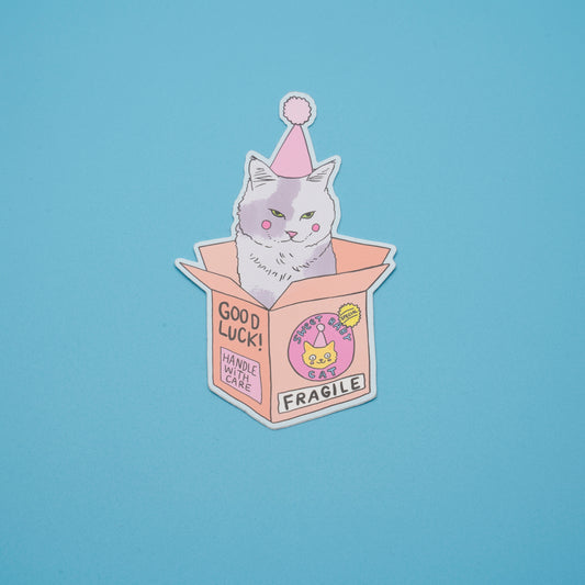 Fragile Box Cat Sticker - MUKA