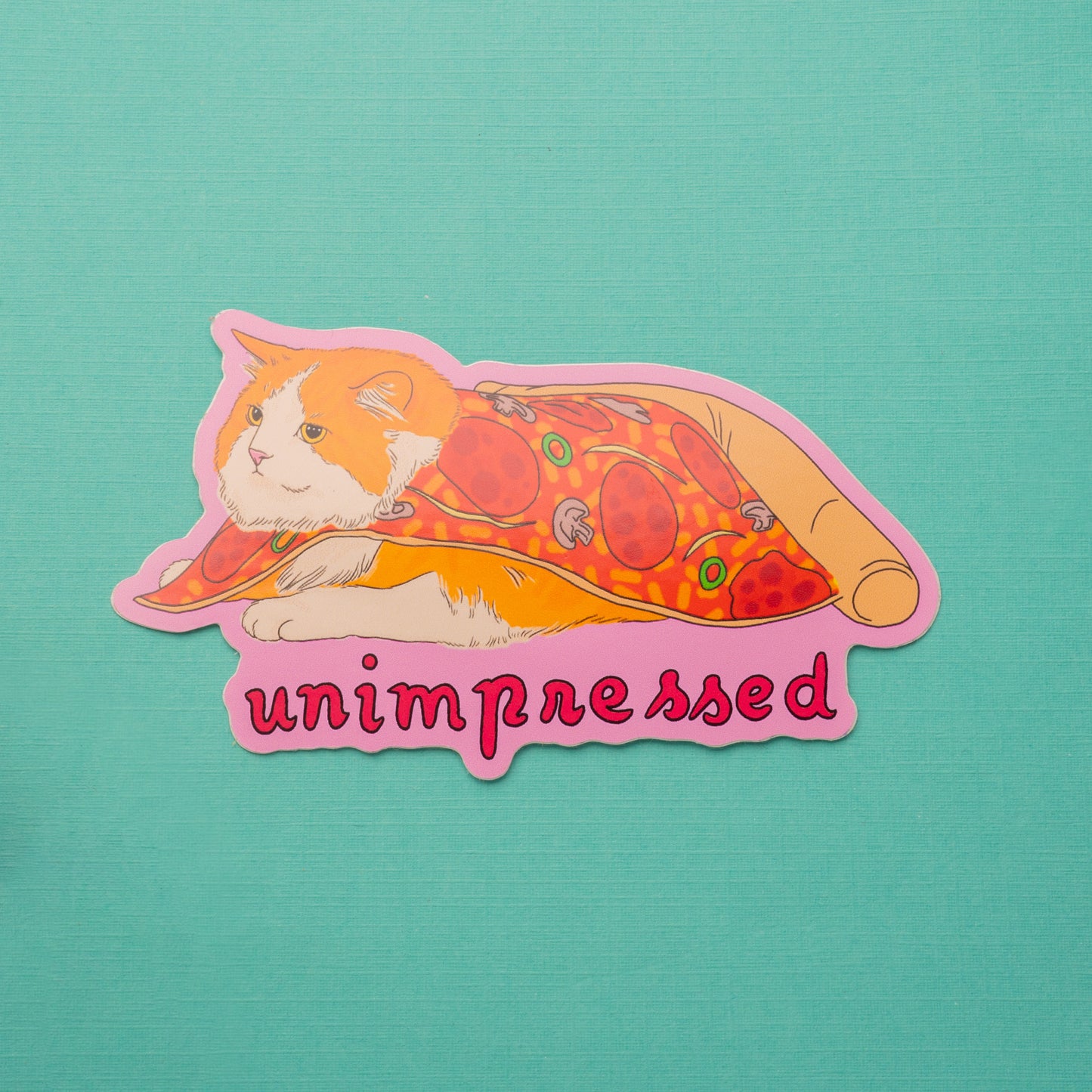 Unimpressed Pizza Cat Sticker