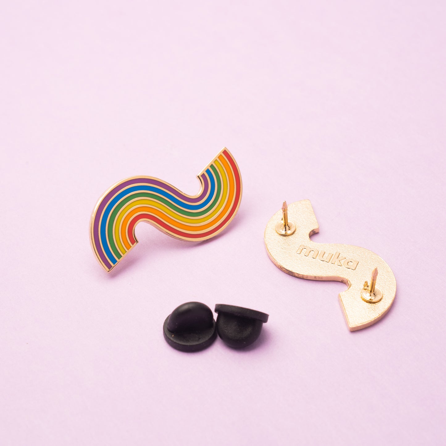 Rainbow Wave Enamel Pin - MUKA