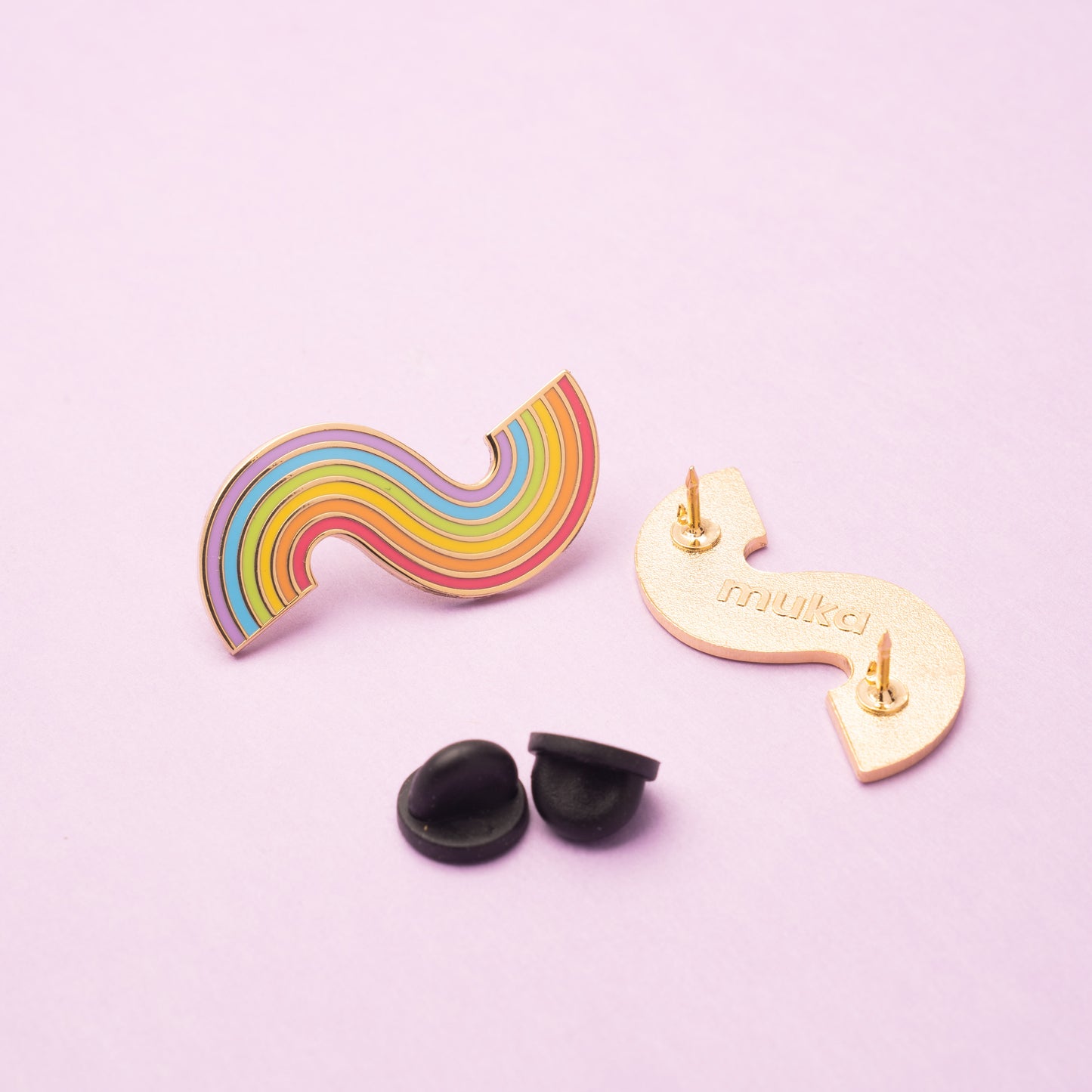 Rainbow Wave Enamel Pin - MUKA