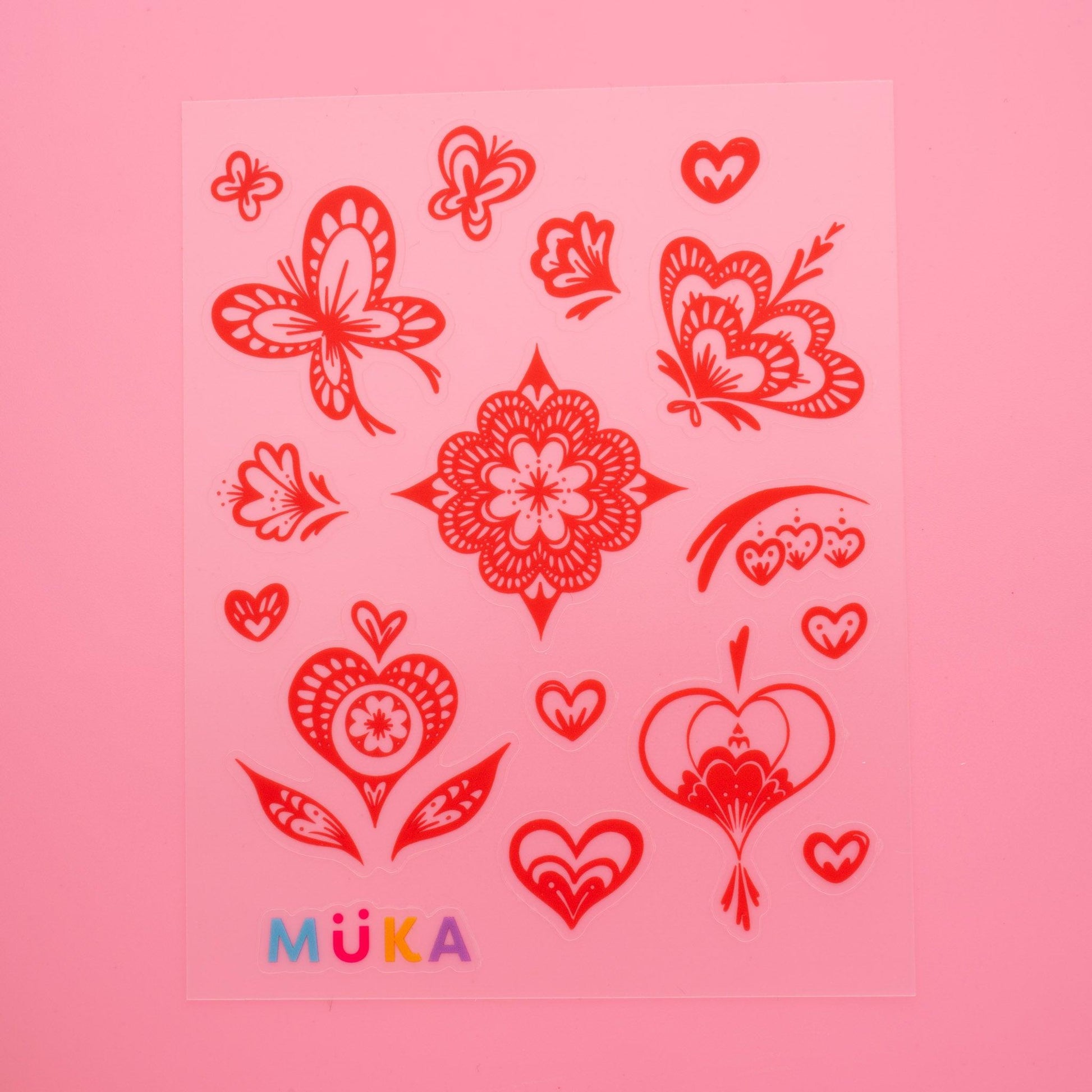 Lace Hearts Sticker Sheet - MUKA