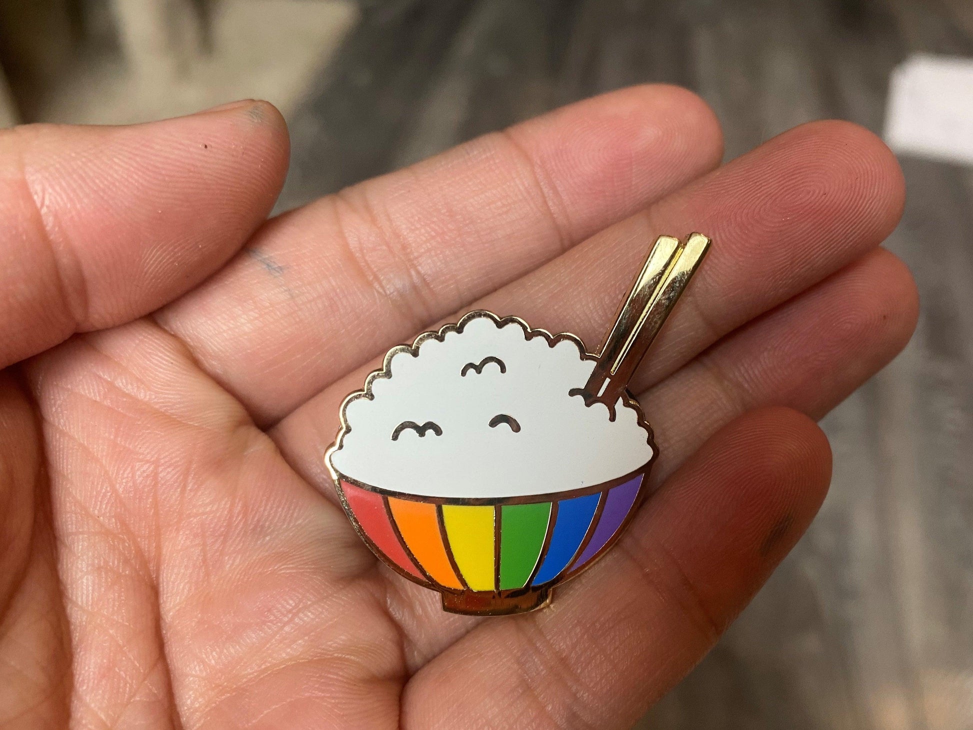 Rainbow Rice Enamel Pin - MUKA